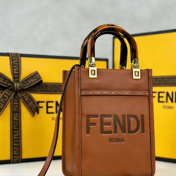 <AUTHENTIC>Fendi Roma Mini Vertical Boxy Top Handle Bag - Picture 6 of 6